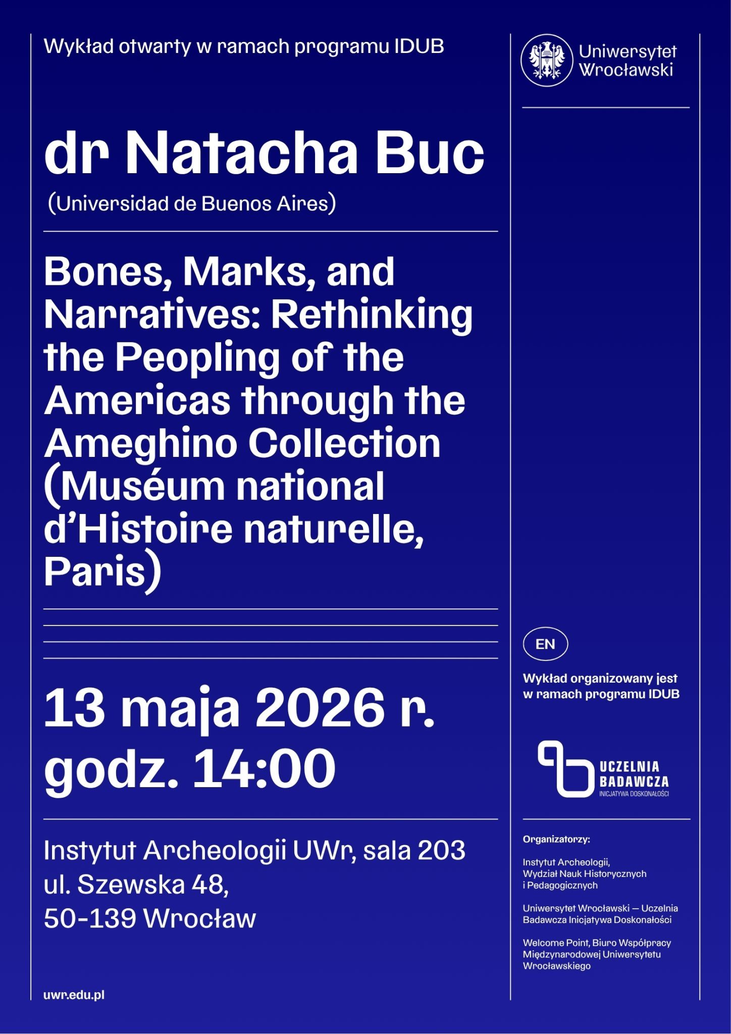 Wykład otwarty dr Natachy Buc - poster